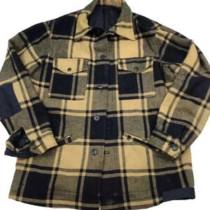 Vintage 60s plaid wool button front jacket